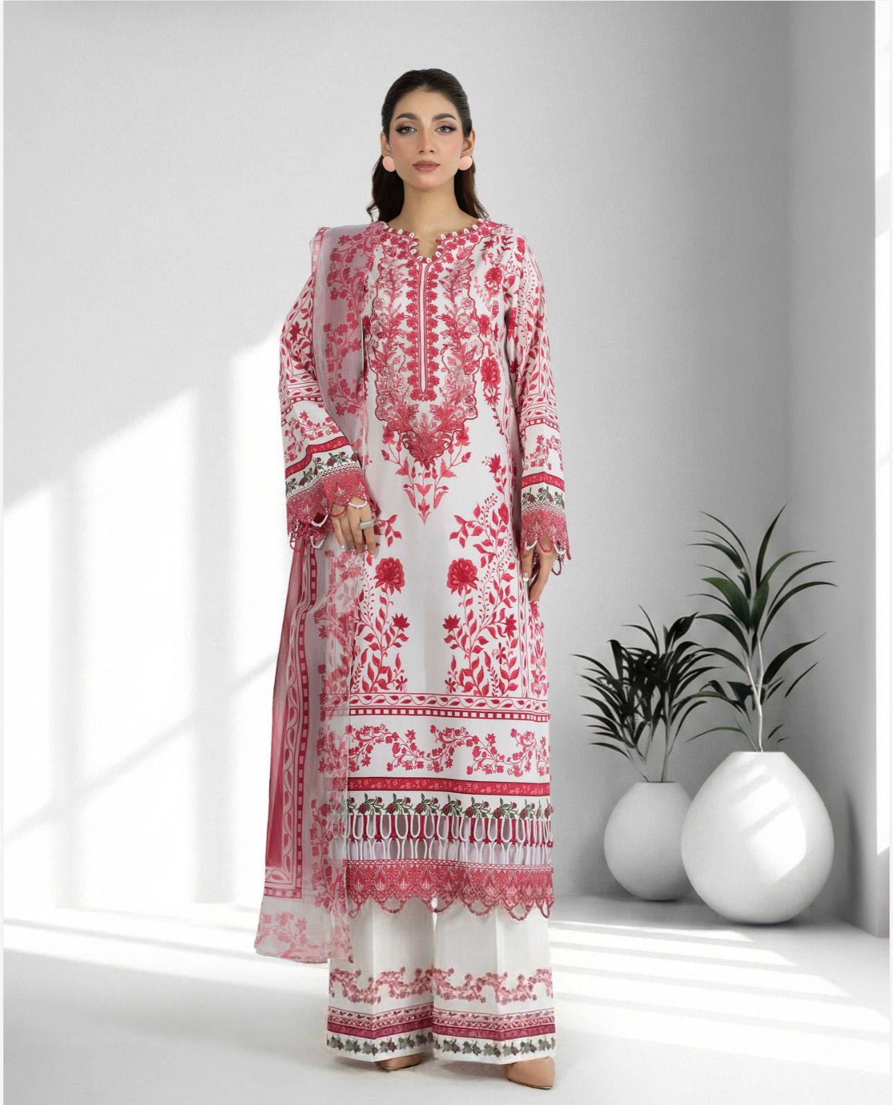 Adan libas original ladies jacquard voil collection B571