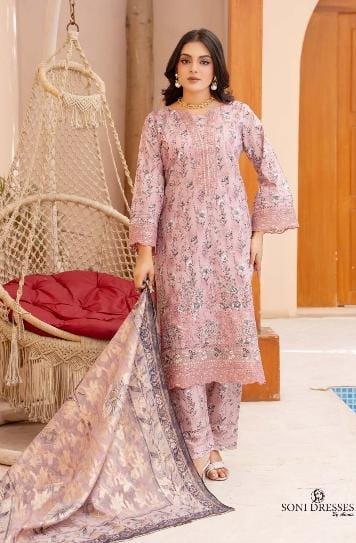BRIT 3 piece luxury lawn collection ladies dress B654