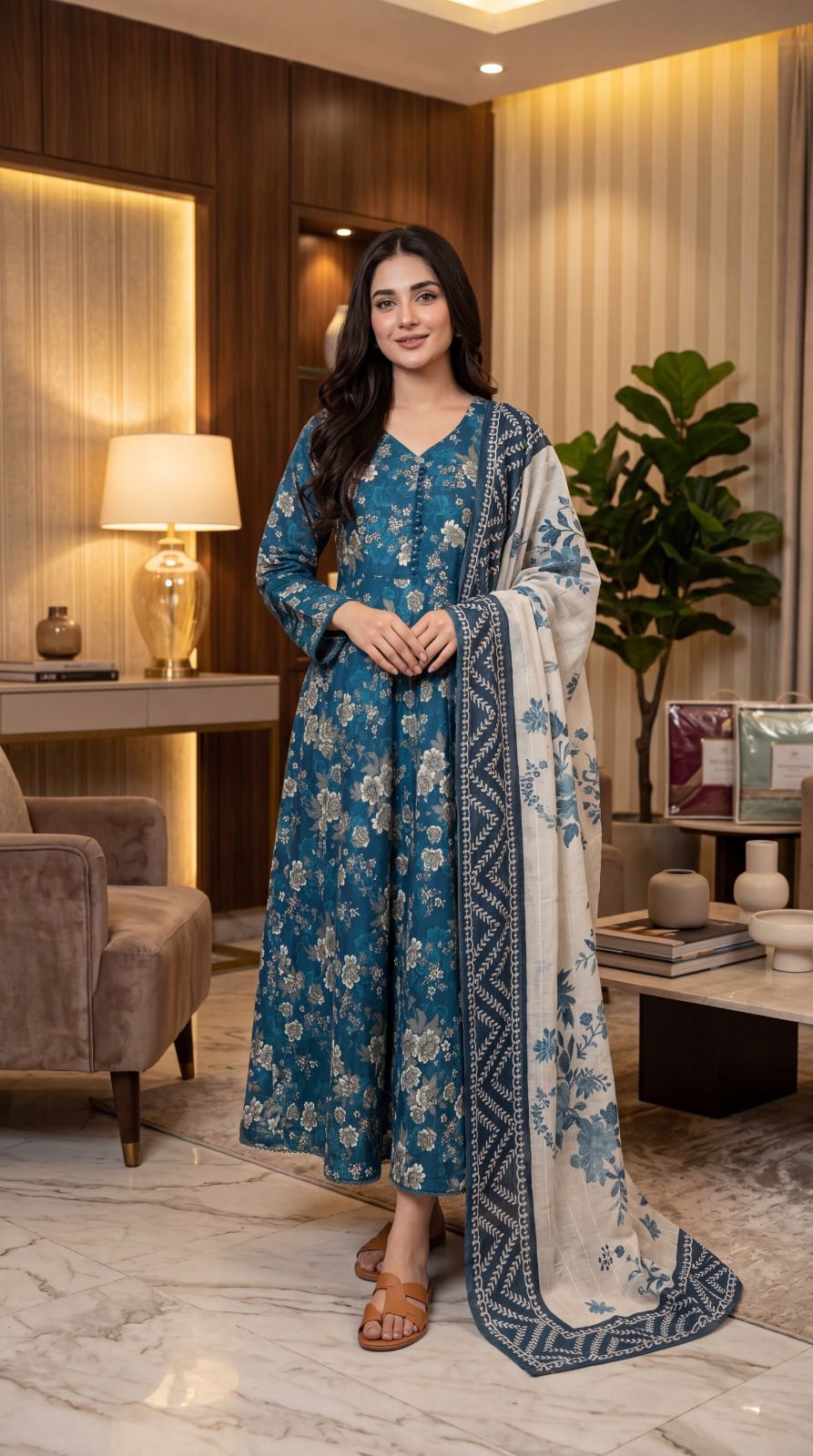 Brit 3 piece ladies lawn collection B580