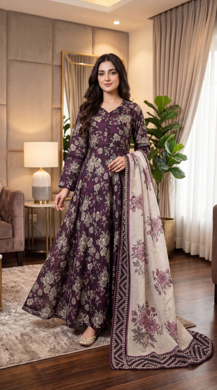 Brit 3 piece ladies lawn collection B580