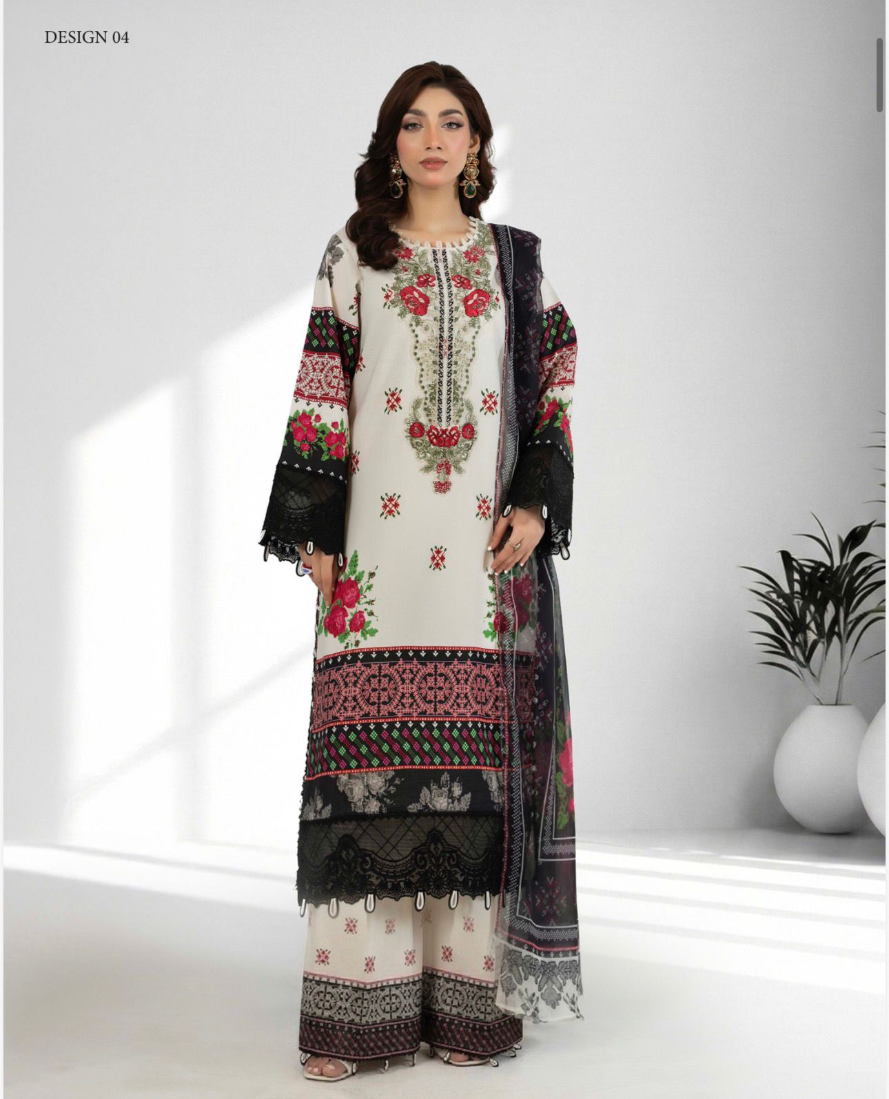 Adan libas original ladies jacquard voil collection B571