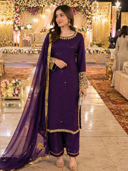 BRIT 3 piece luxury Chiffon Pakistani ladies suit B558