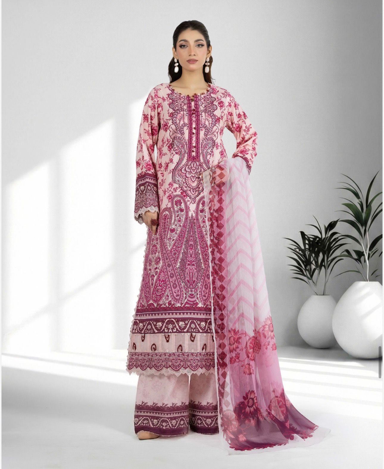 Adan libas original ladies jacquard voil collection B571