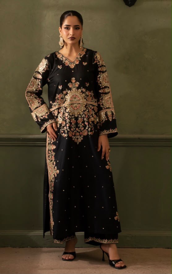 BRIT 2 piece luxury Viscose linen collection ladies dress B672