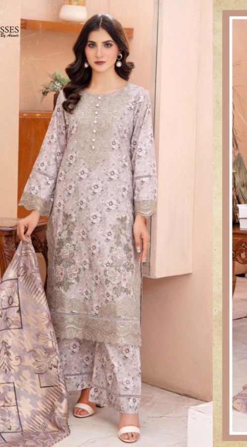 BRIT 3 piece luxury lawn collection ladies dress B654