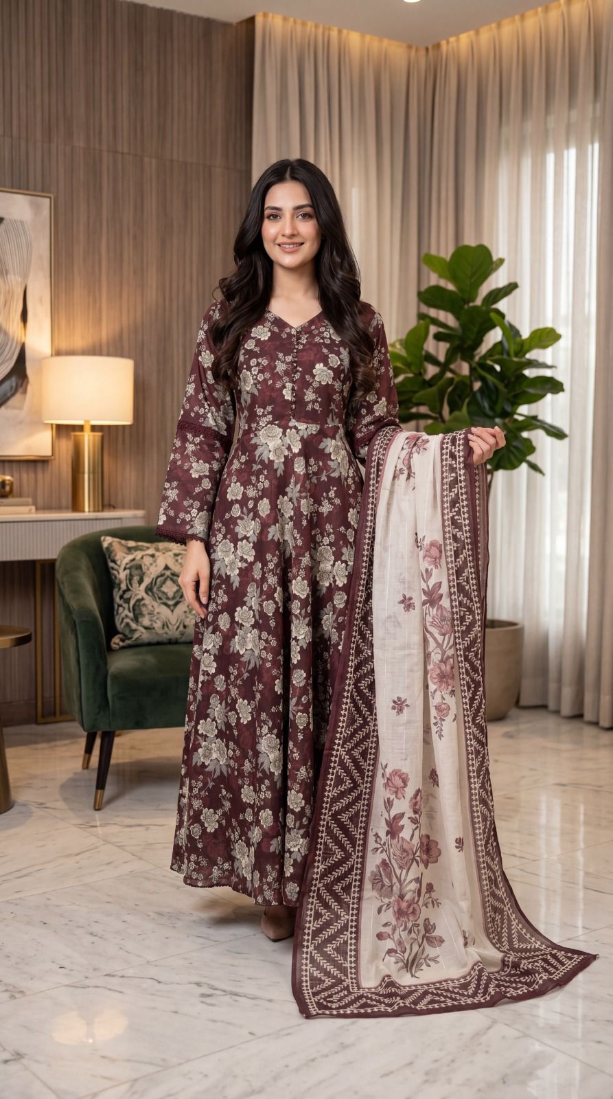 Brit 3 piece ladies lawn collection B580